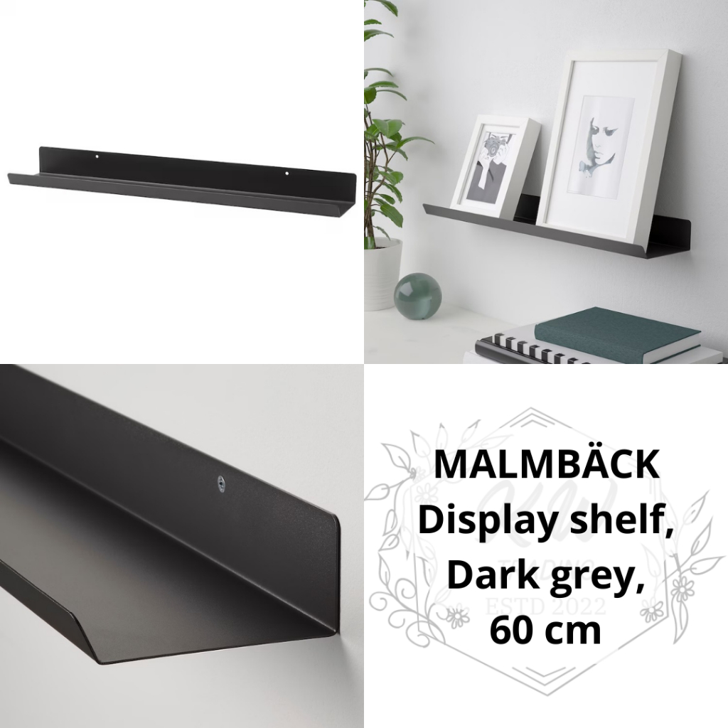 IKEA MALMBÄCK Display shelf, 60 cm, Dark Grey / White