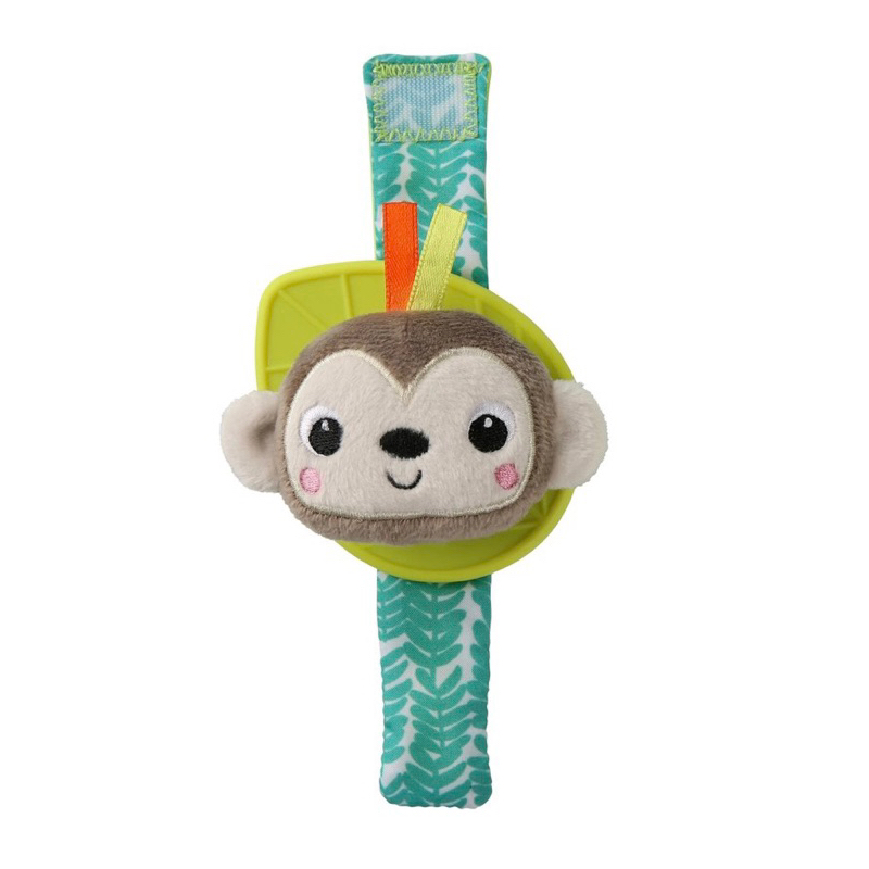 BRIGHT STARTS Rattle Teether Wrist Pals Monkey Elephant Bunny