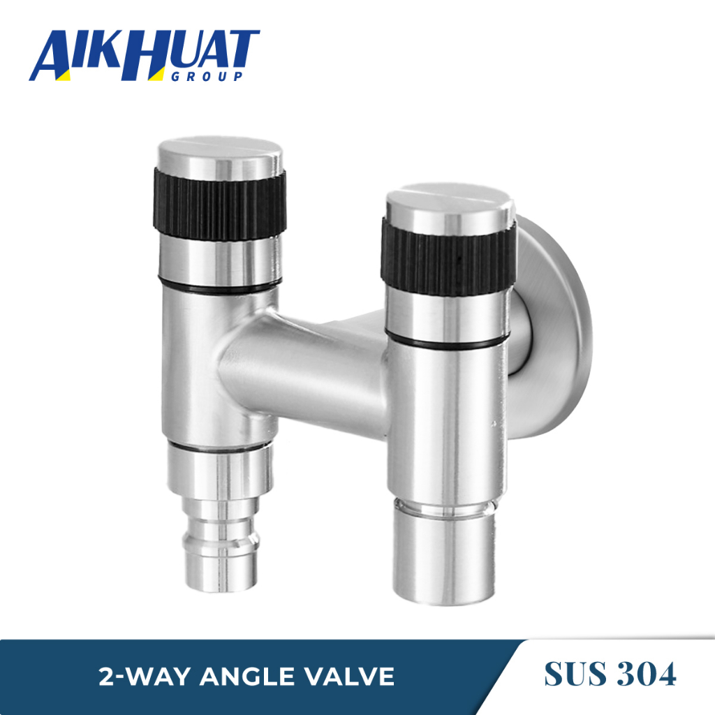 Sus304 Stainless Steel 2 Way Angle Valve Washing Machine Chrome Faucet Tap Shopee Malaysia 2071