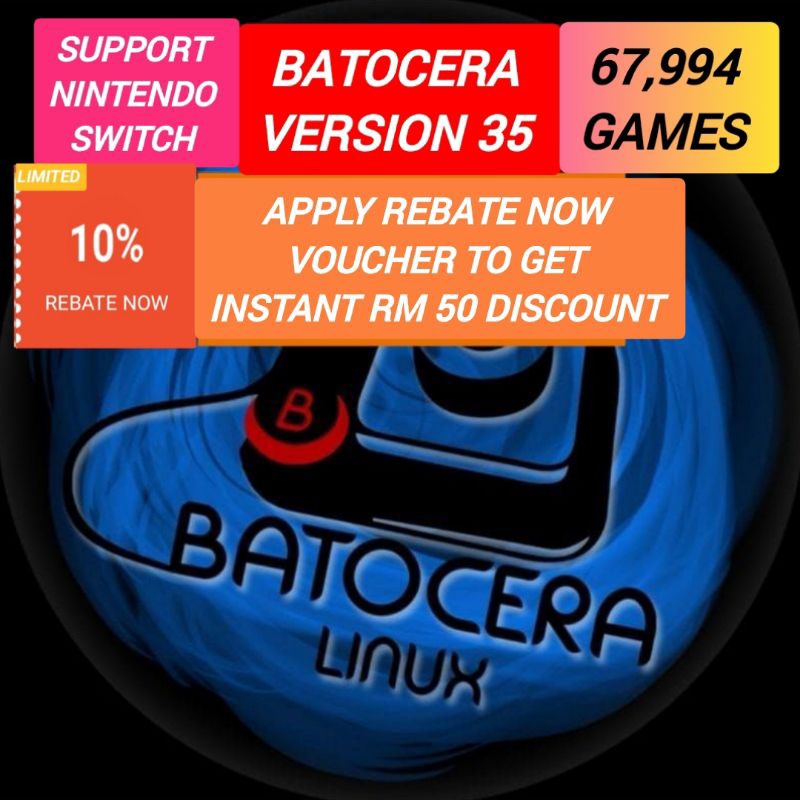 Super Console Batocera 2TB 67994 Games 60 Emulator NINTENDO SWITCH,PS,N64,WII,NES,SNES