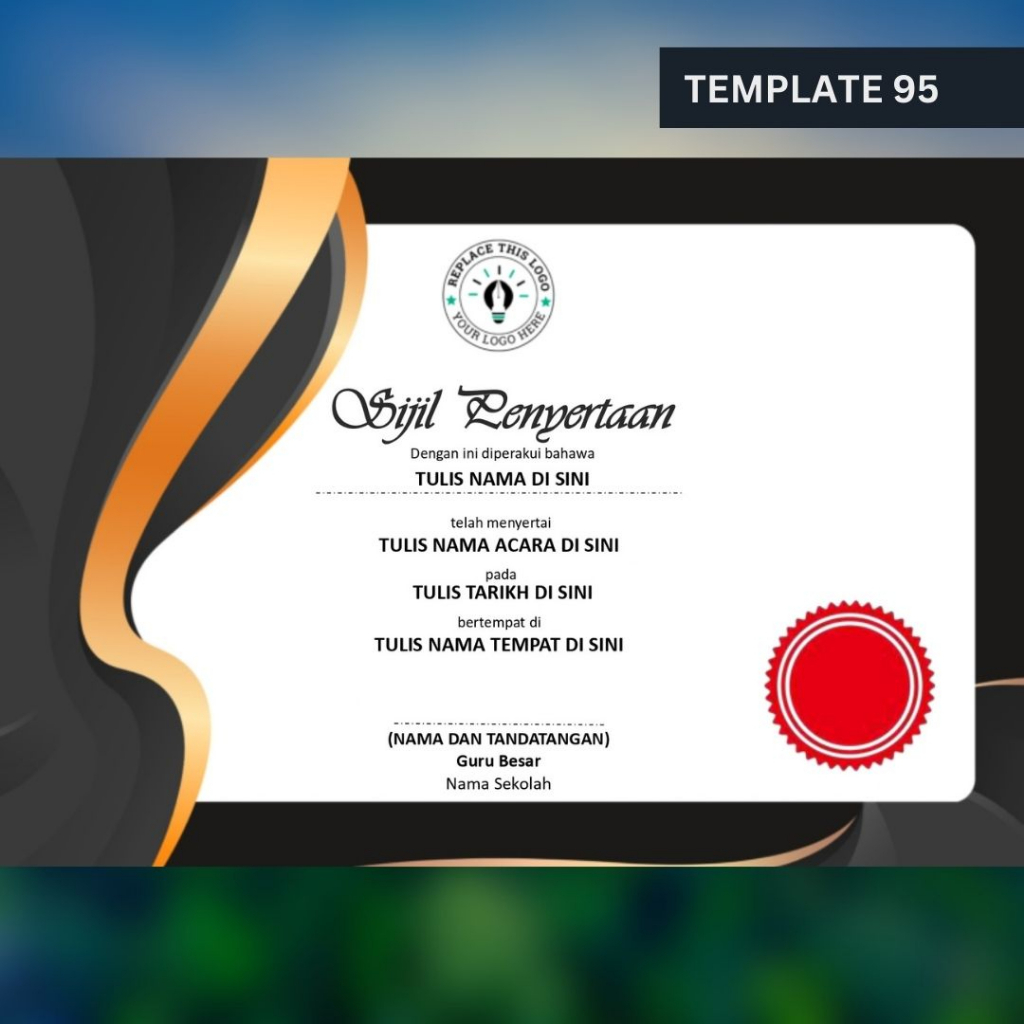 [Powerpoint] Template Sijil Certificate Template Editable Powerpoint ...