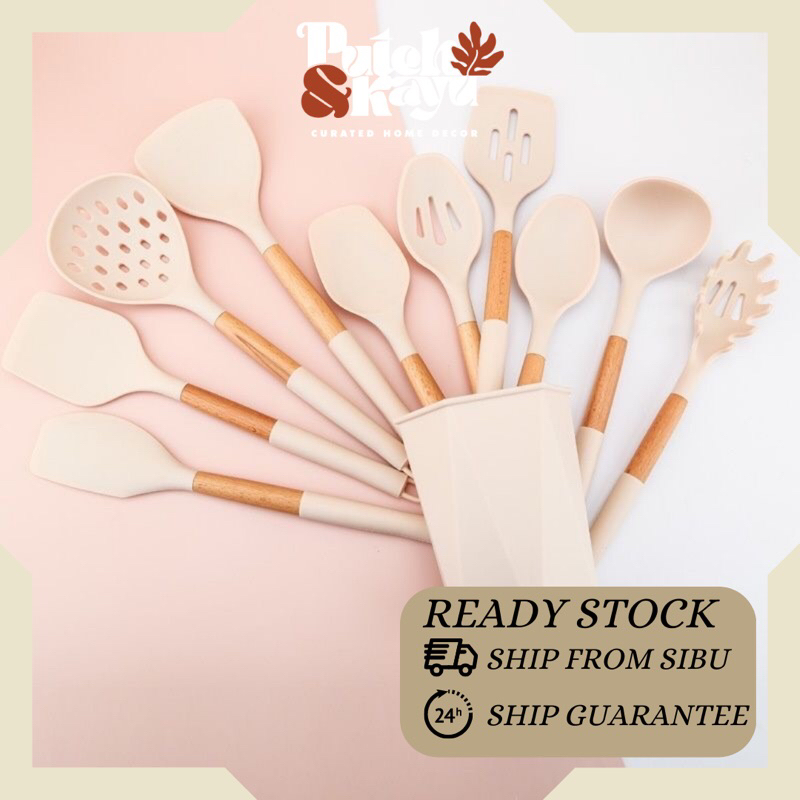 Silicone Kitchen Utensil Set Nude Color Aesthetic Ins Shopee Malaysia