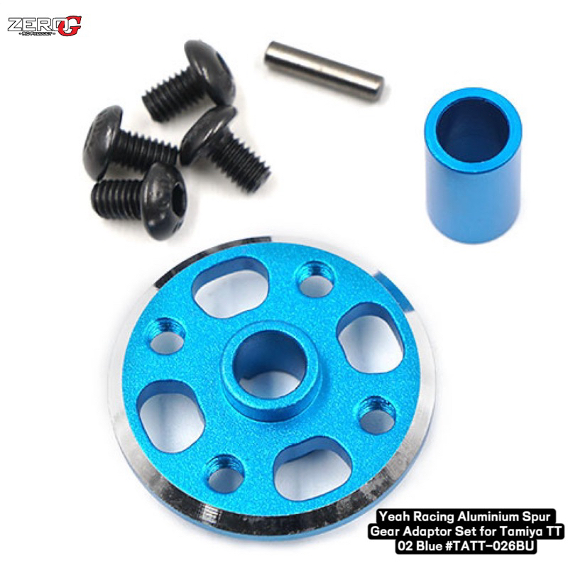 Yeah Racing Aluminium Spur Gear Adaptor Set for Tamiya TT02 Blue #TATT ...