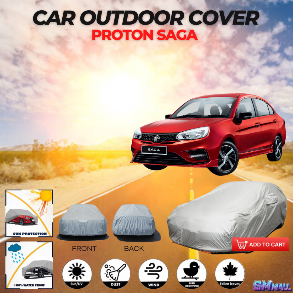NEW PROTON SAGA CAR OUTDOOR COVER Sun Water Block Kain Tutup Sarung