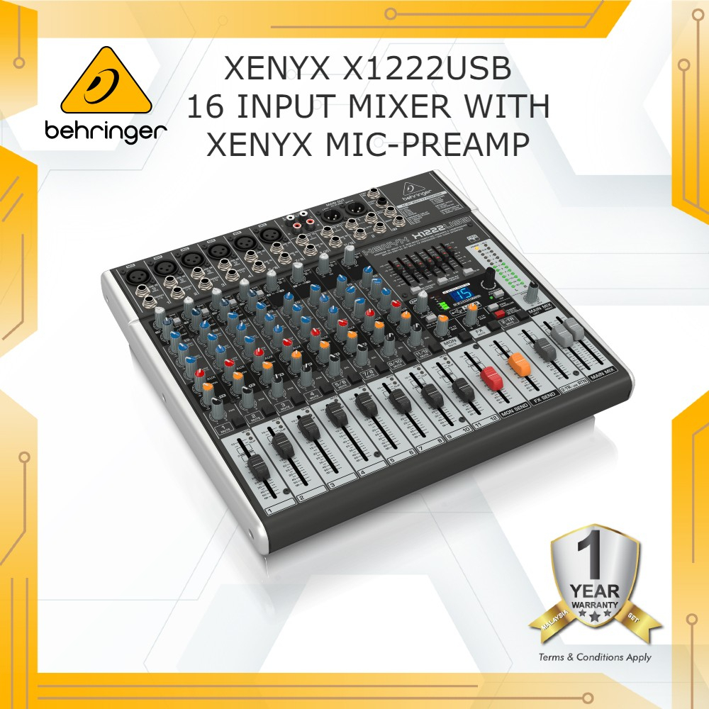 BEHRINGER XENYX X1222USB 16Input Mixer with USB & Effect Shopee Malaysia