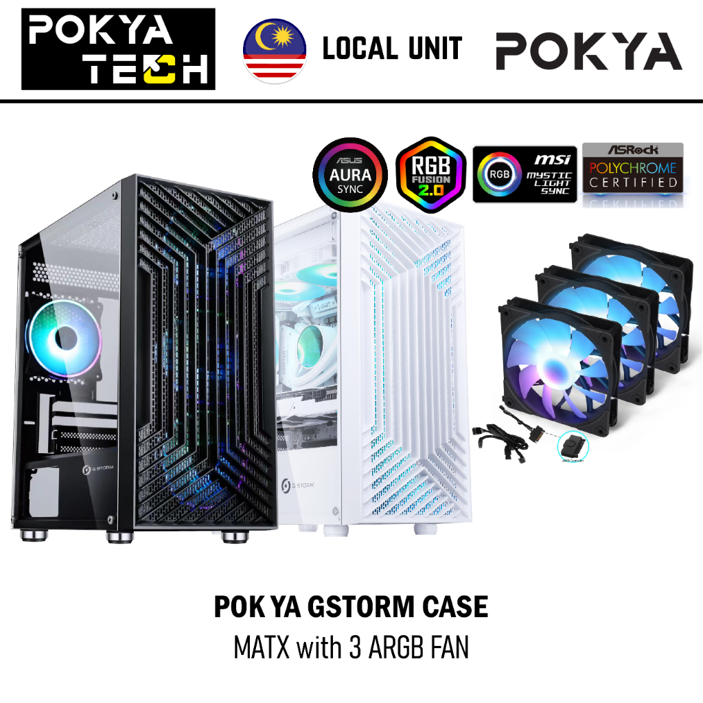 G-STORM PC Gaming Case Airflow Desktop MATX ARGB Motherboard Sync ...