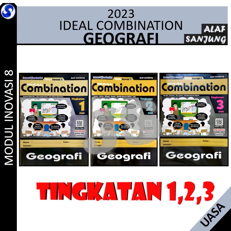 2023  MODUL INOVASI 8 IDEAL COMBINATION GEOGRAFI TINGKATAN 1.2.3 UASA