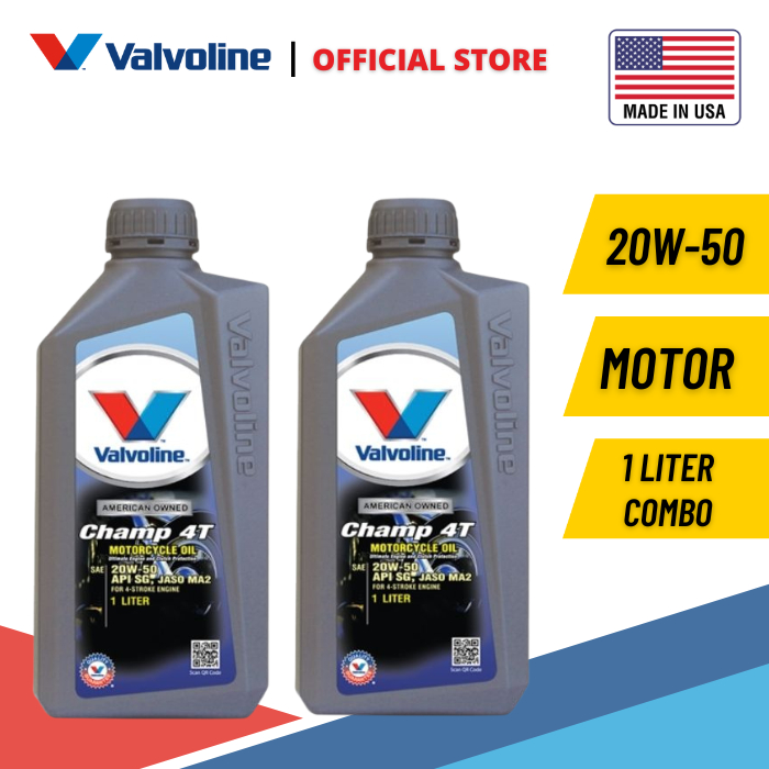 Valvoline 4T Champ 20W50 (1L x 2 Bottles) Motor Engine Oil/Minyak Hitam Enjin Motor