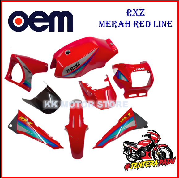 (100% OEM !!!) COVERSET RXZ BOSS OEM MERAH RED LINE (FULL TANAM ...