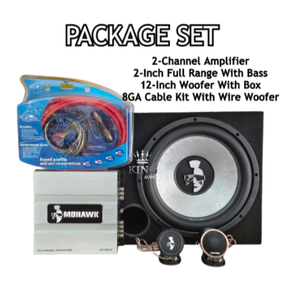 PACKAGE SET MOHAWK 2Channel AMPLIFIER , MOHAWK 2" FullRange With Bass