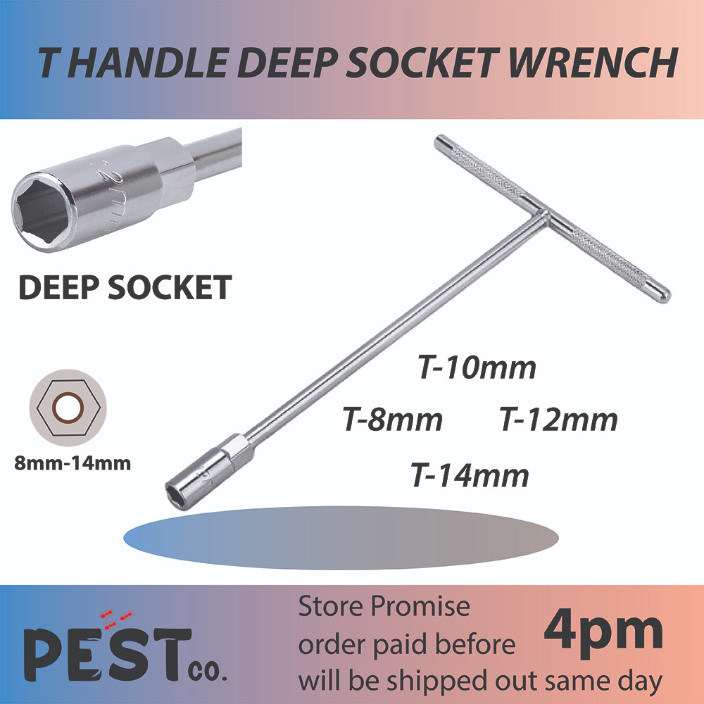 T Type Spanner Wrench Hand Tools T Socket Wrench CR-V 8MM 10MM 12MM ...