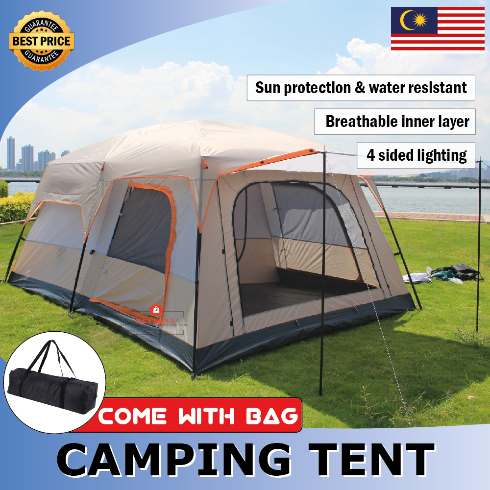 Khemah camping tent besar waterproof Kemah murah Outdoor family large 5 ...