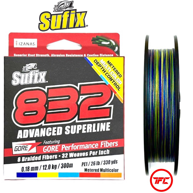 Sufix 832 Advance Superline Gore Performance Fibers MULTICOLOR Braided  Fishing Line (300 Yards/275 Meter)