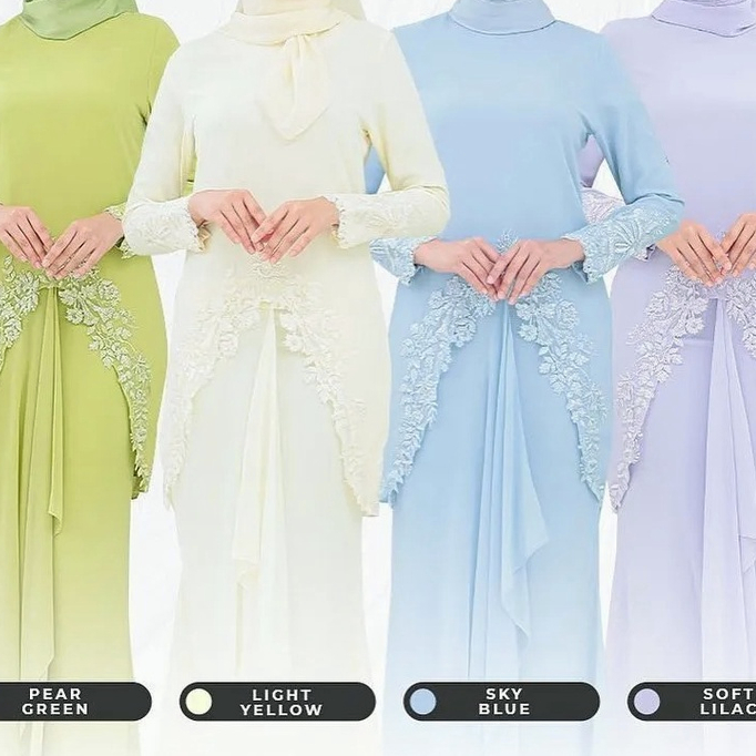 Baju Kurung Moden Sulaman Lace Baju Raya 2024 Mini Kurung! Kurung Moden