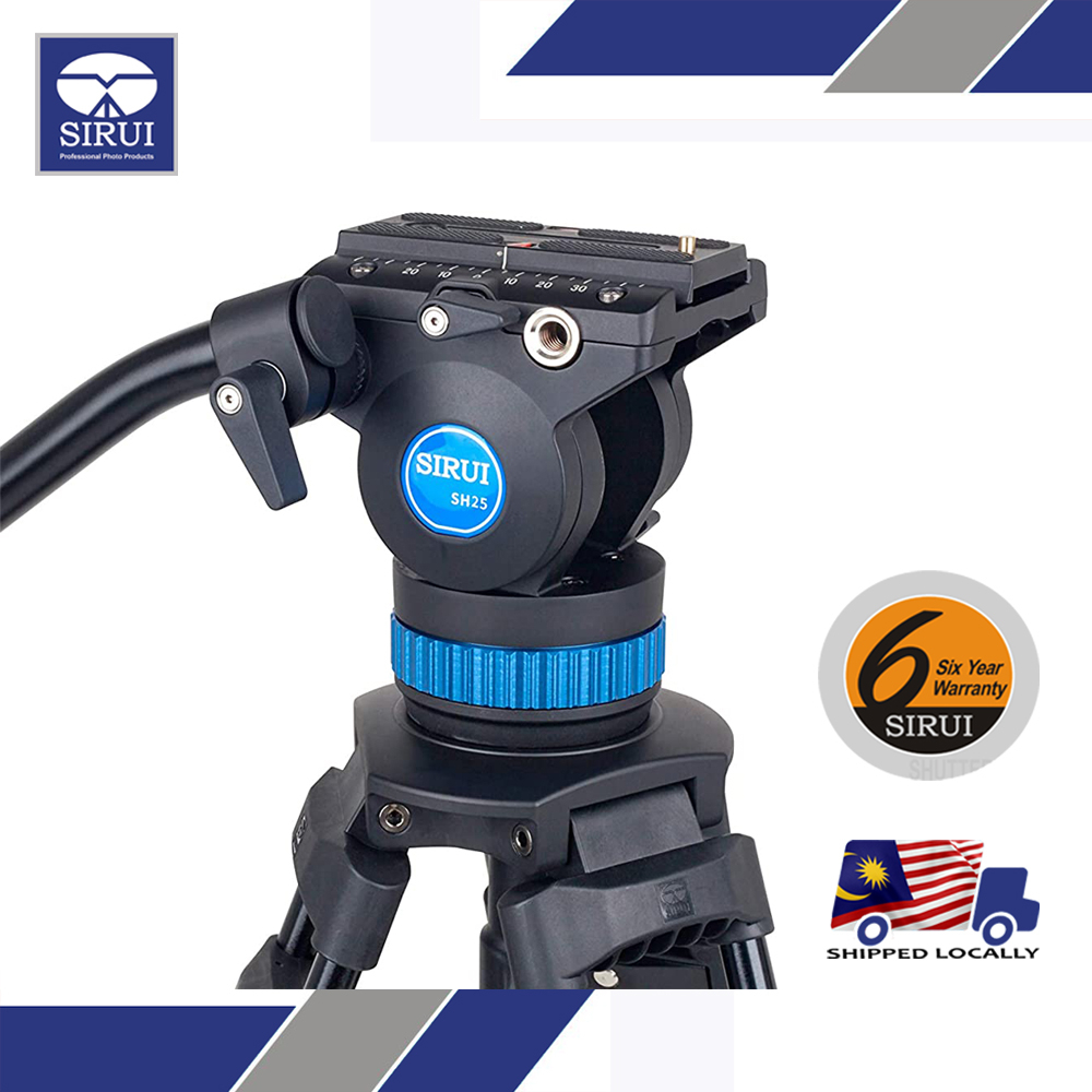 Sirui SH25 SH-25 Professional Aluminum Video Tripod With Fluid Head ...