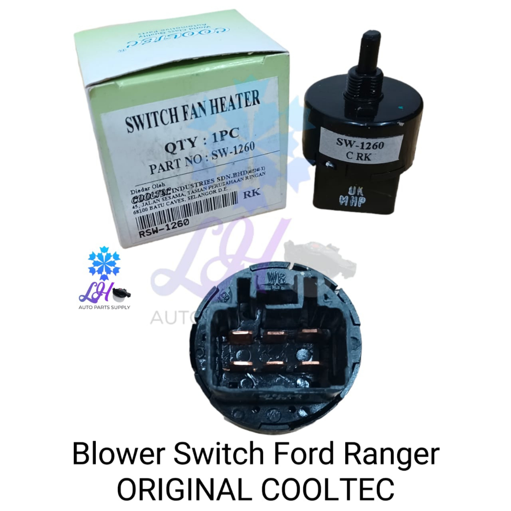 ORIGINAL COOLTEC (RSW1260) Blower Switch Ford Ranger Shopee Malaysia