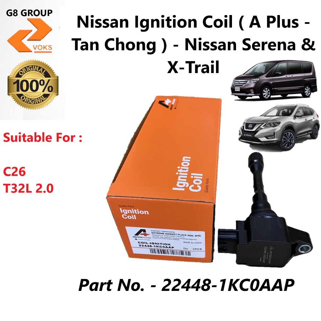 Nissan Ignition Coil A Plus Tan Chong Nissan Serena And X Trail 22448 1kc0aap Shopee