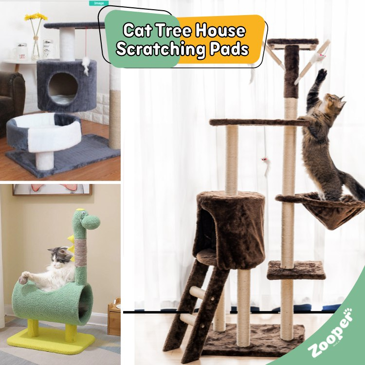 150cm Height Cat Tree House Banglo Perch Kucing Tempat Main Scratching