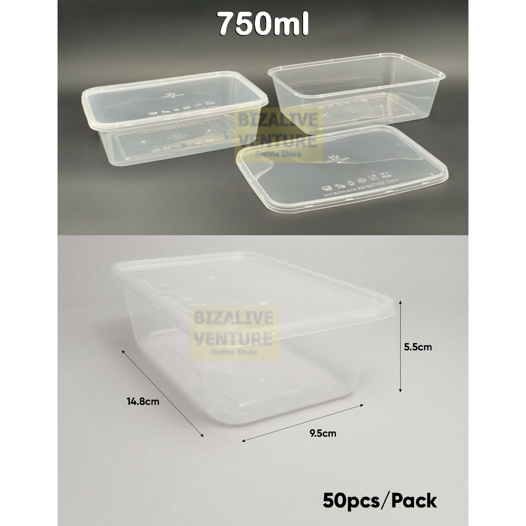 (MICROWAVE SAFE) Disposable Plastic Food Container | Rectangular ...