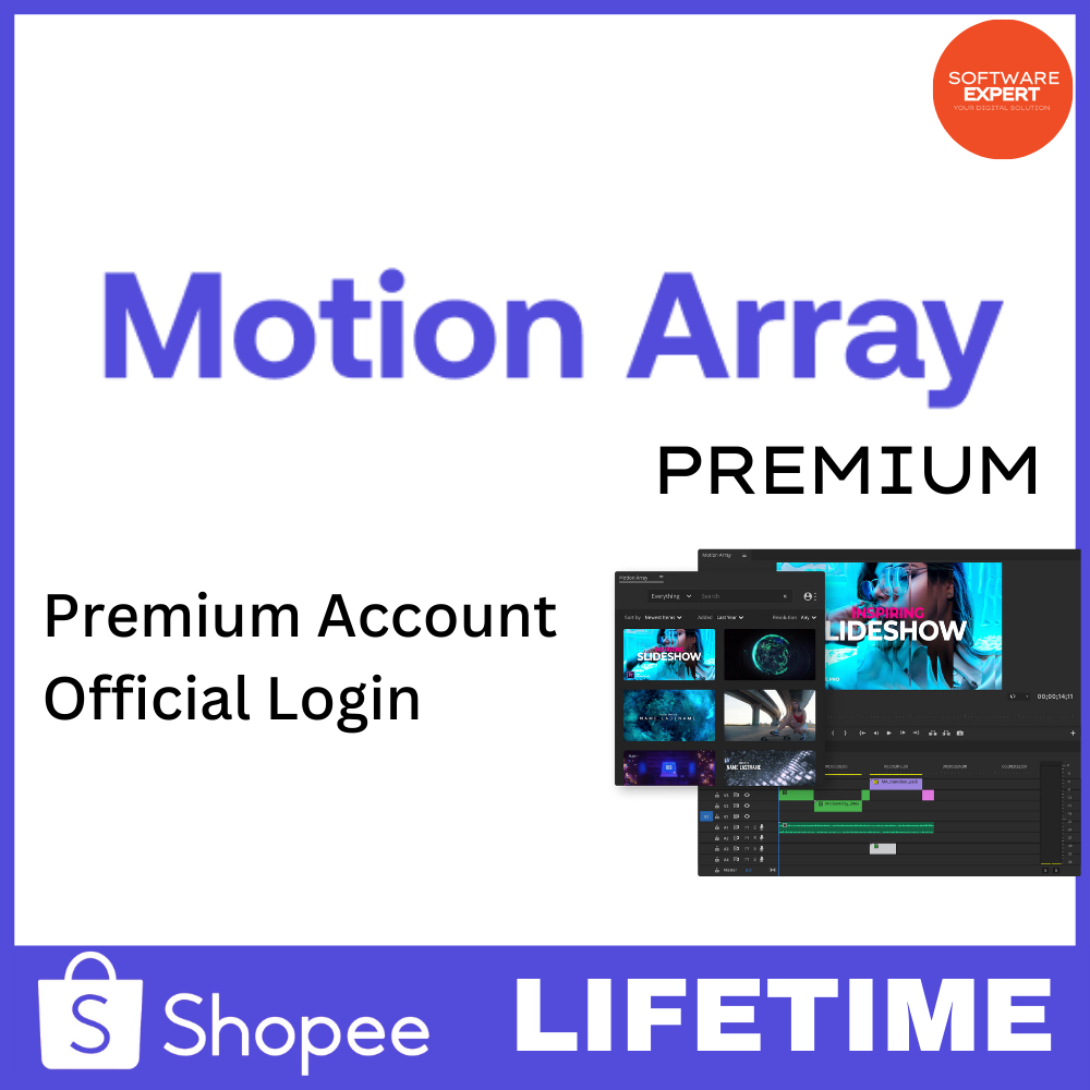 Motion Array Premium Account NOT DOWNLOAD service!! 1 month Shopee