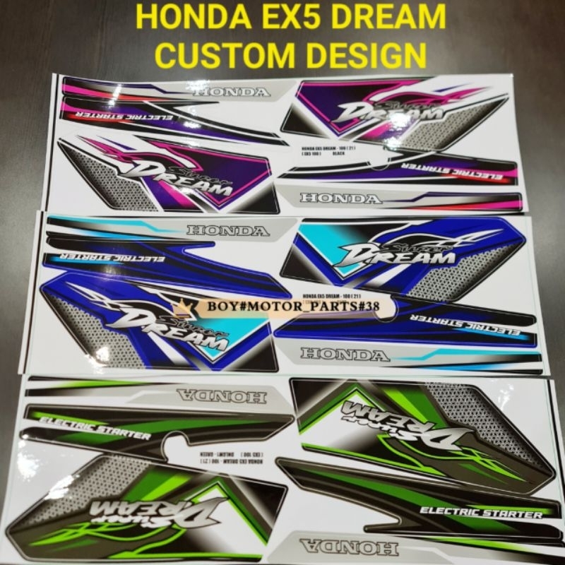 EX5 DREAM 100 CUSTOM DESIGN BODY STICKER SPECIAL EDITION ( READY STOCK ...