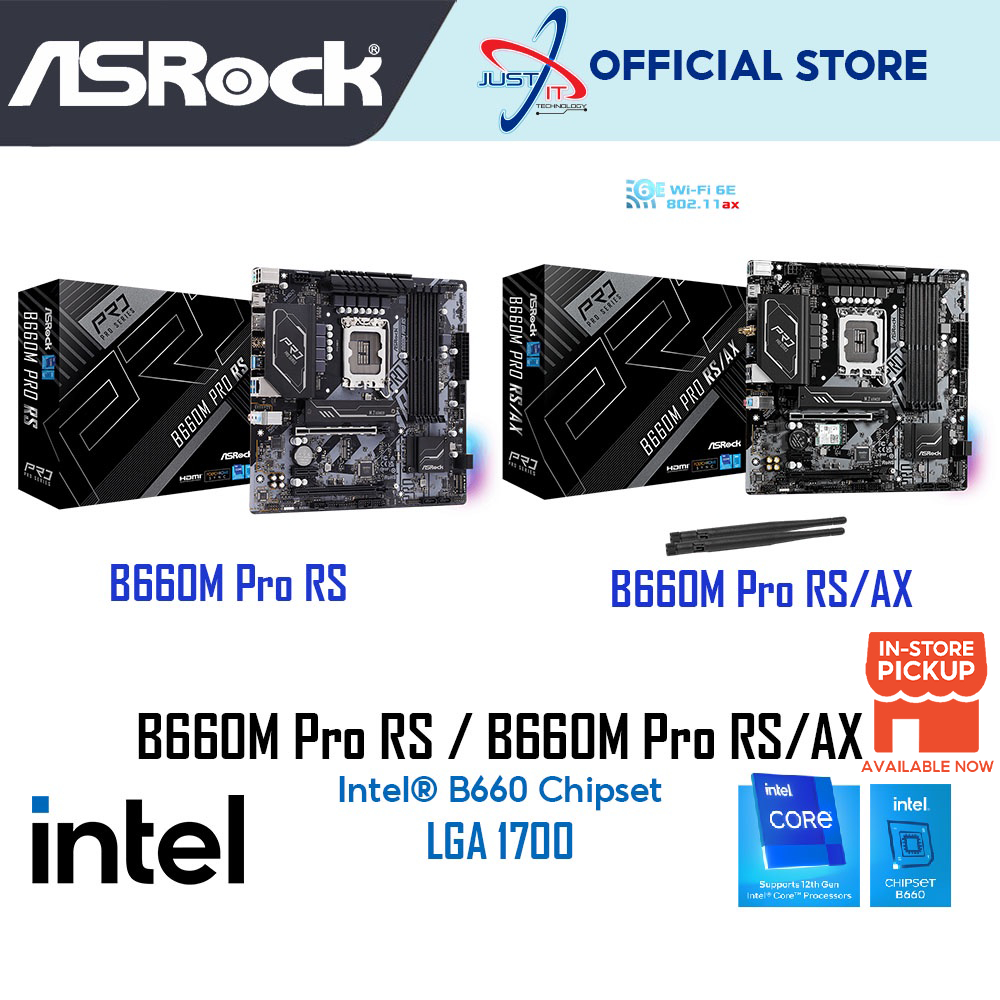 ASROCK ( B660M Pro RS / B660M PRO RS/AX ) LGA1700 Mainboard Combo Deal ...