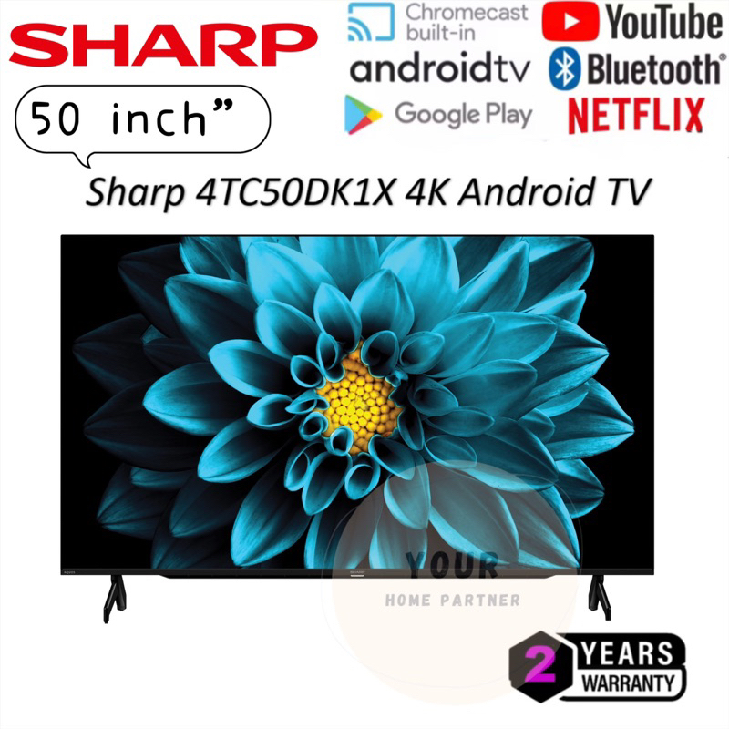 Sharp 4K Android LED TV 4TC50DK1X With Goggle Playstore YouTube Netflix