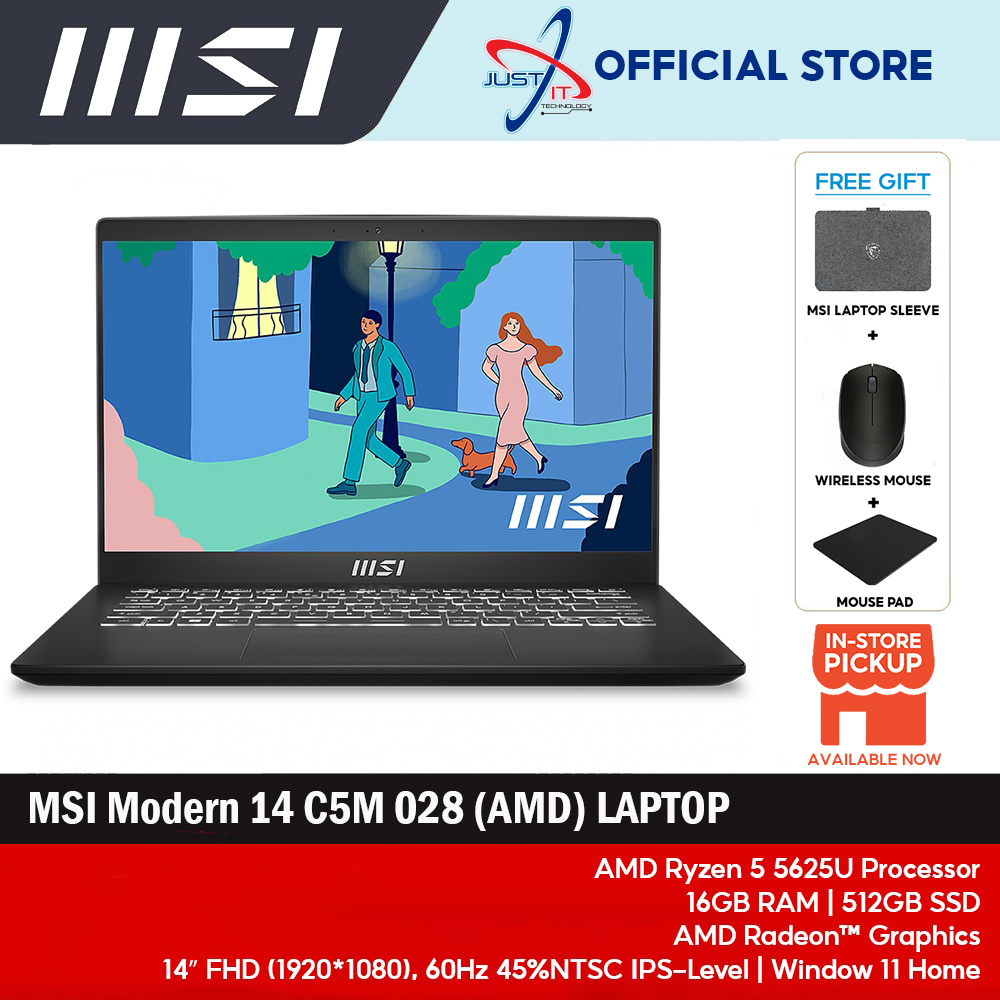 MSI MODERN 14 C5M-028MY / C5M-028 - Laptop ( RYZEN 5-5625U 16GD4 512SSD ...