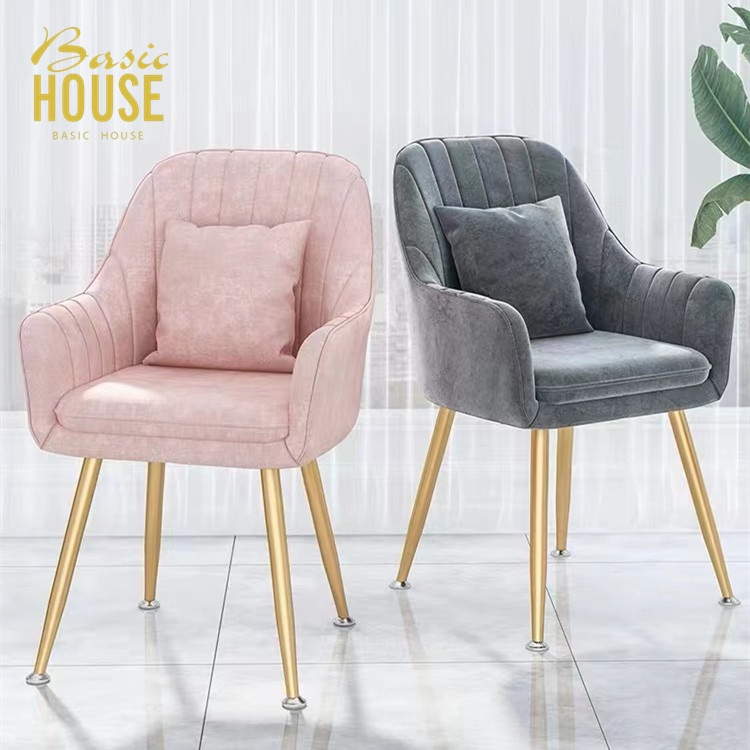 BASIC HOUSE Nordic Dining Chair Make Up Chair With Velvet Material ...