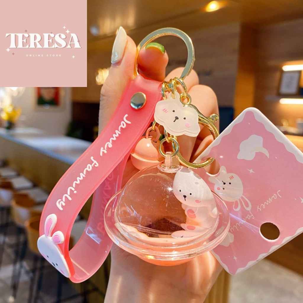 TERESA】A44 JAMES FAMILY LIQUID OIL FLOATING KEYCHAIN FOR BAG/CAR