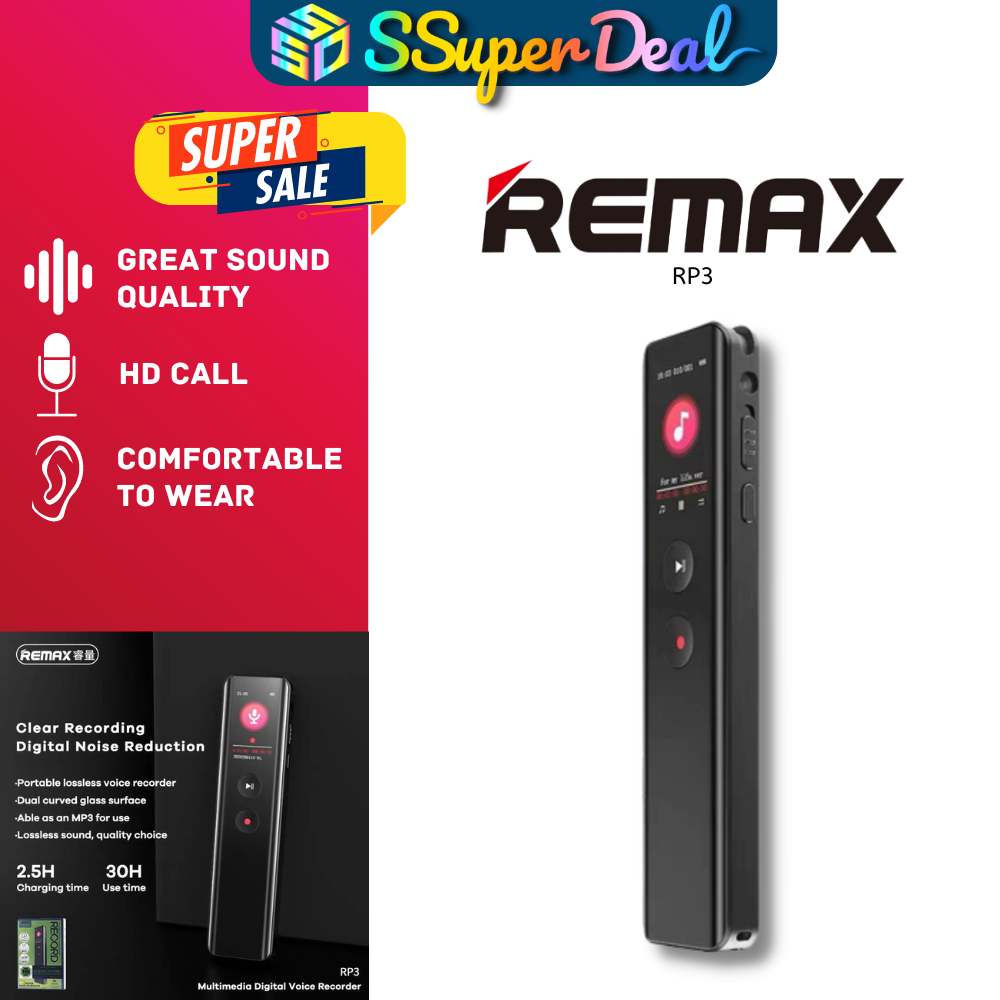 Remax RP3 16GB Multimedia Digital Voice Recorder Shopee Malaysia