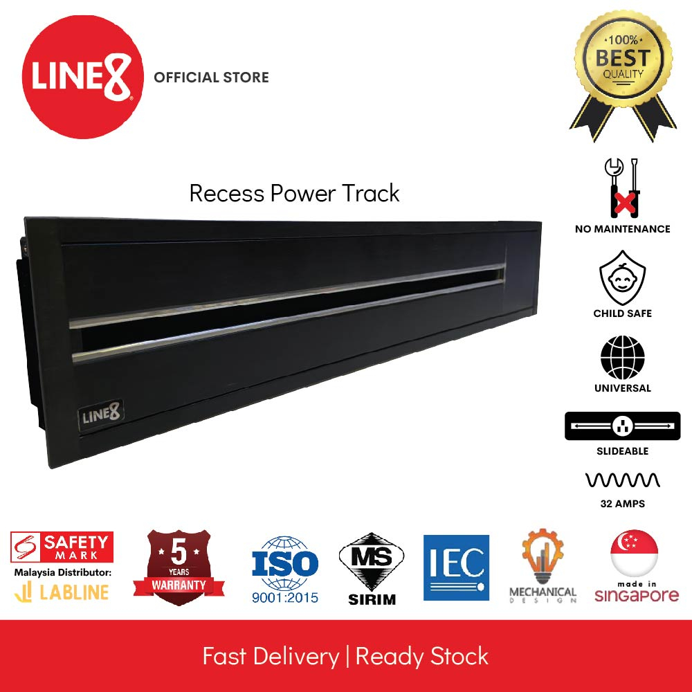 Line8 Recess Power Track / Rail / Trunk for Slide Socket Adaptor 400mm ...