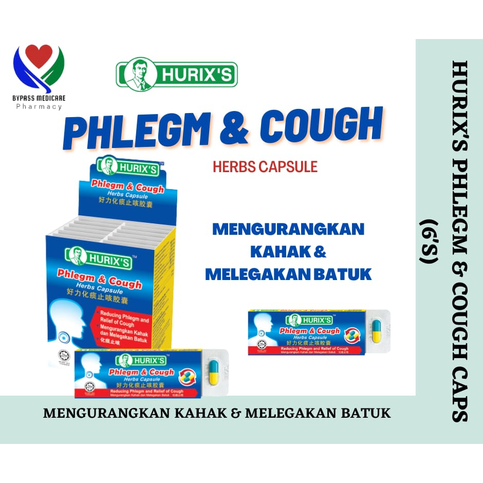 HURIX'S PHLEGM & COUGH HERBS CAPSULE 6'S ( Mengurangkan KAHAK