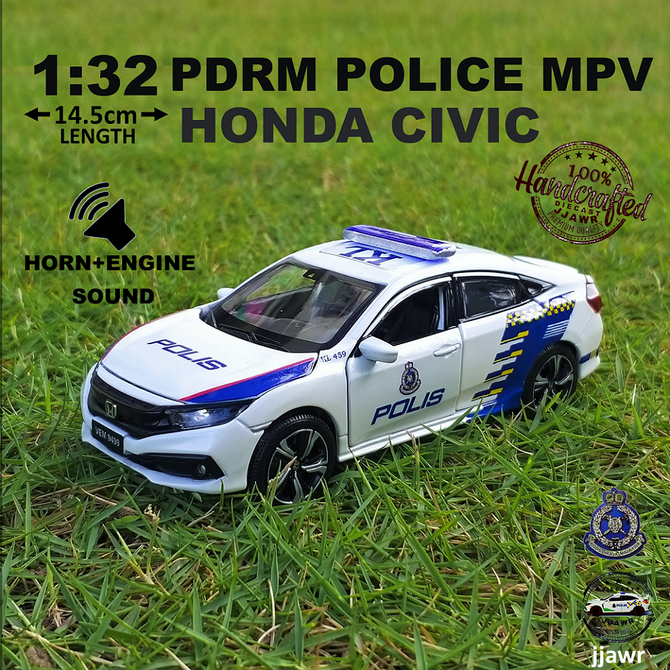 POLIS CIVIC 1:32 Honda Civic PDRM MPV Police Car Model Diecast Toy ...