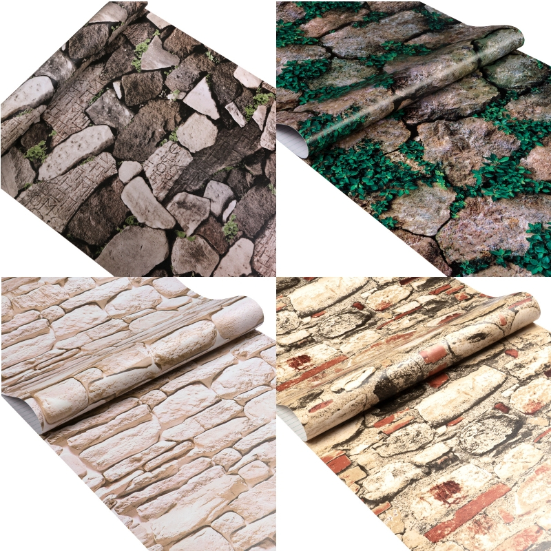 Kertas Dinding Batu 45cm x 10m Wallpaper Sticker Rock Waterproof Wall ...
