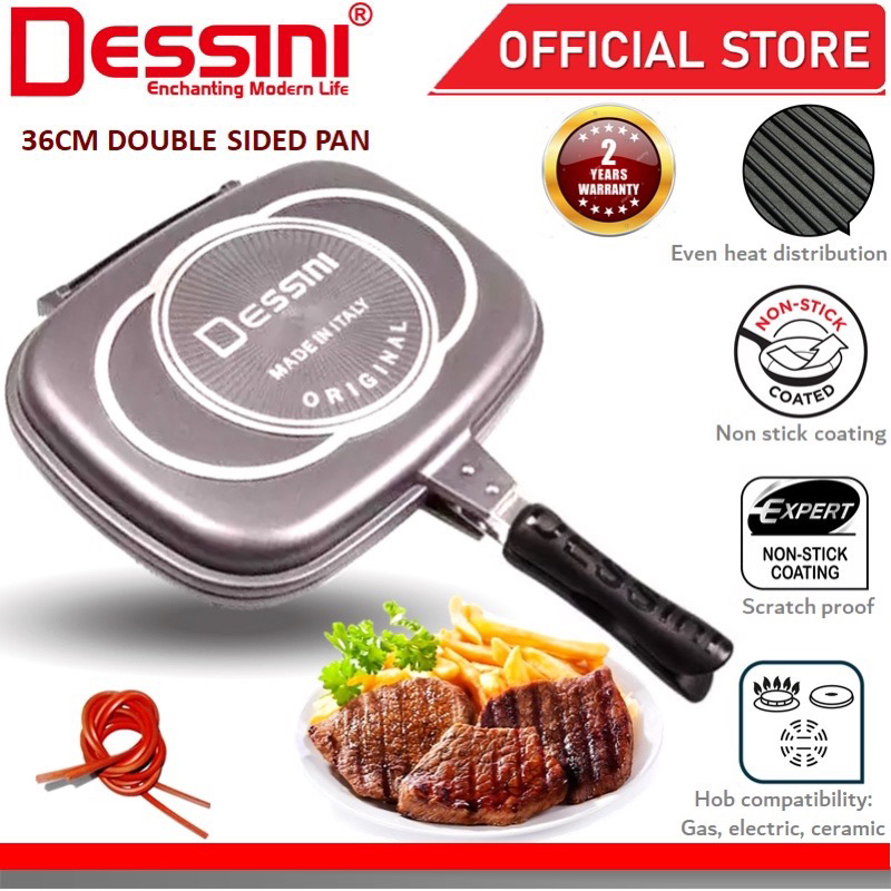 DESSINI ITALY DP36 Granite Aluminium Non Stick Double Sided Pressure