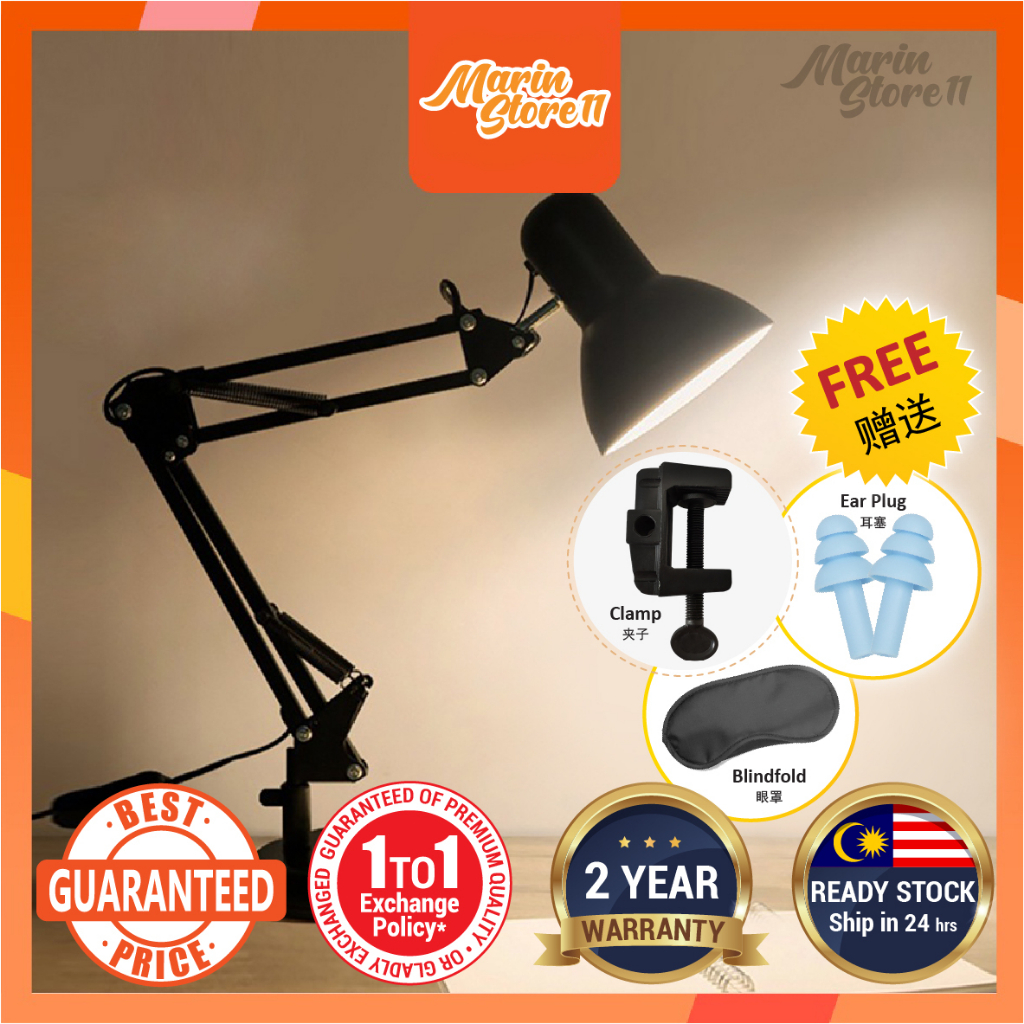 IKEA LED Style Table Lamp Metal Wire Reading Lamp Desk Lamp Long Arm