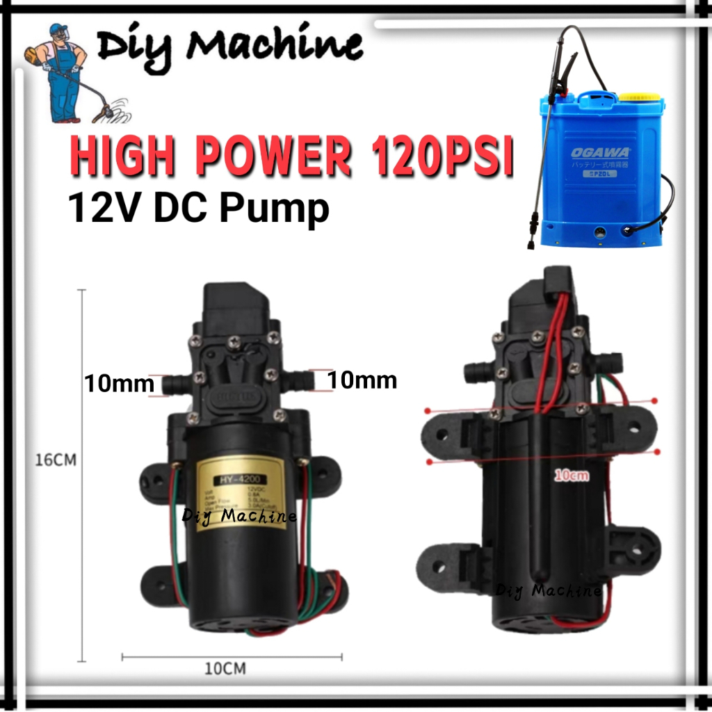 Pam Racun Batteri 12v 120psi 2203 Motor Water Pump Sprayer High
