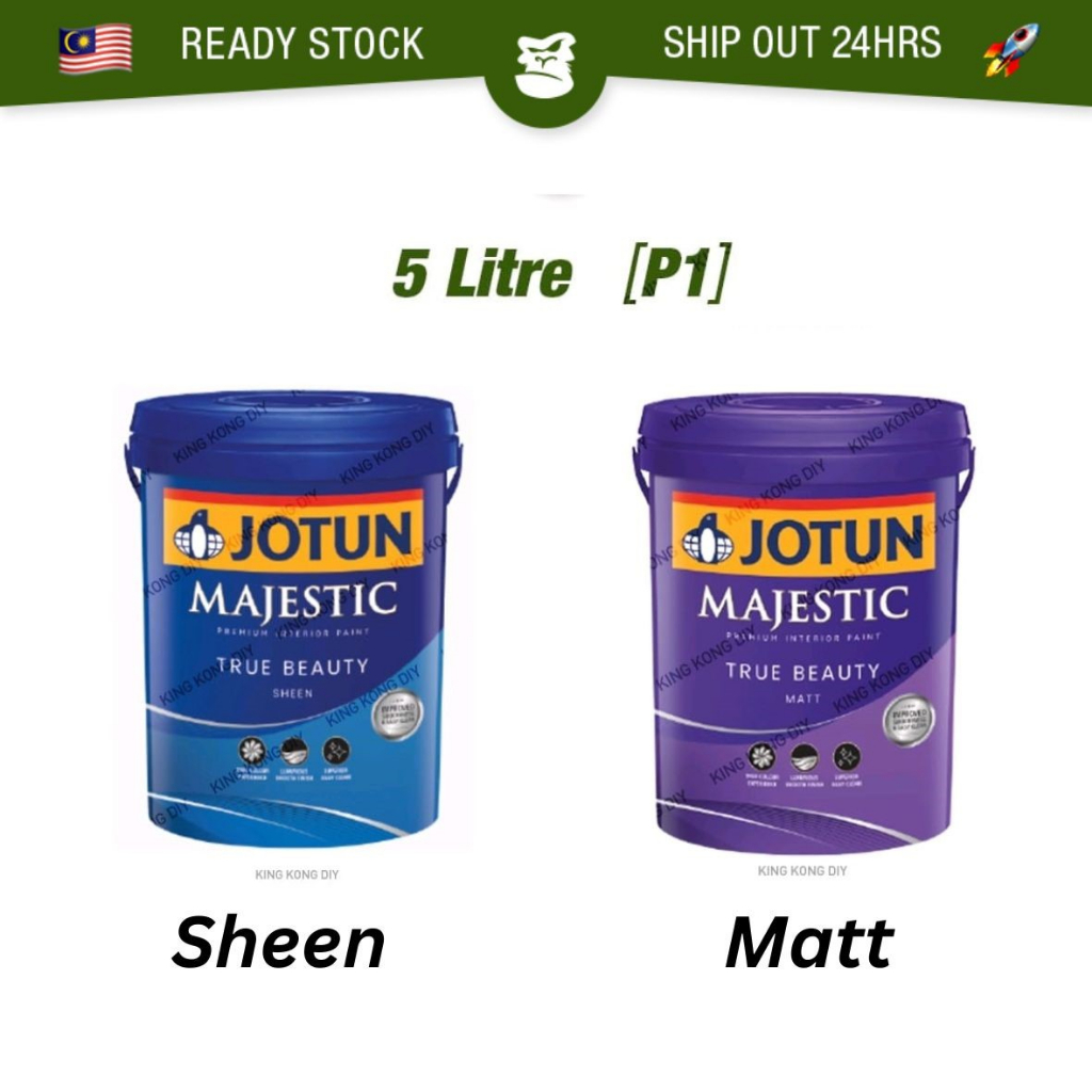 5L (P1) JOTUN Majestic True Beauty Matt / Sheen Anti Bacteria Paint