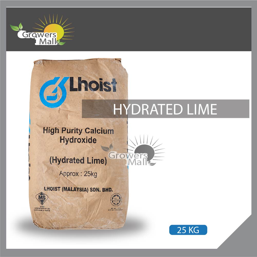 HYDRATED LIME / CALCIUM HYDROXIDE / KAPUR PERTANIAN AGRICULTURE LIME / SLAKE LIME (25KG