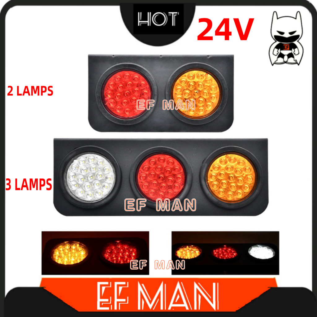 Universal Lorry V Led Tail Lamp Brake Signal Rear Stop Light Truck Lori Isuzu Npr Hino Hicom