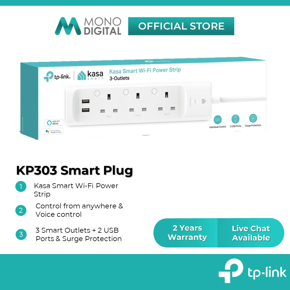 TP-Link 3 Outlets Wifi Smart Strip Power Extension Plug Sockets Surge ...