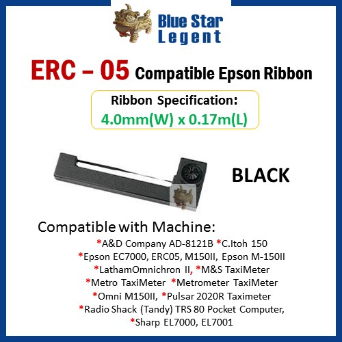EPSON ERC05B ERC05 ERC-05 05 Compatible Ribbon BLACK | Shopee Malaysia