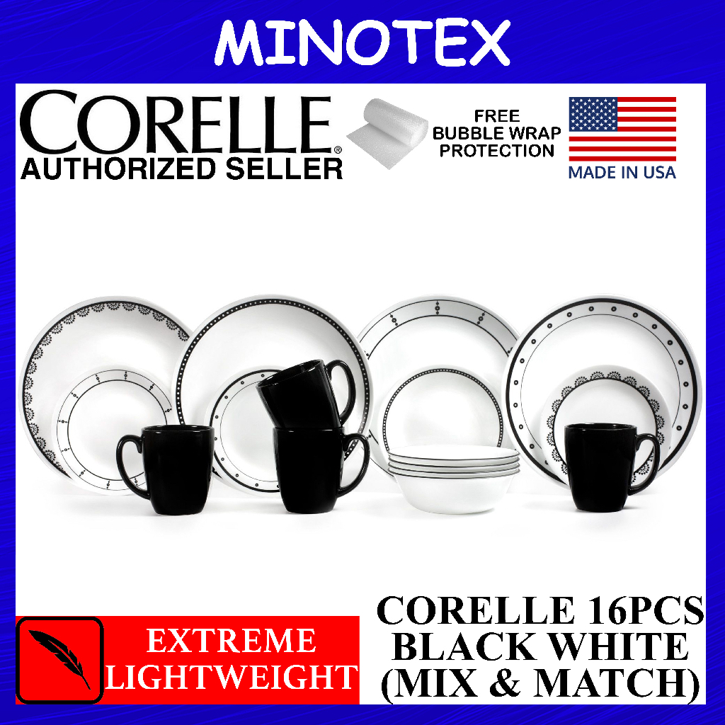 Corelle black outlet and white