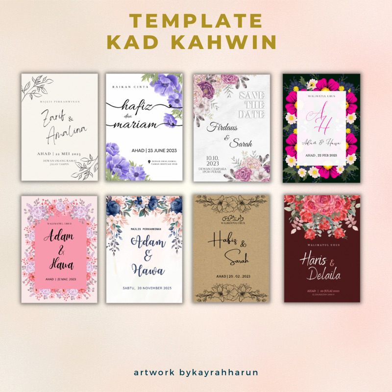 Template Kad Kahwin canva(boleh edit sendiri di canva) | Shopee Malaysia