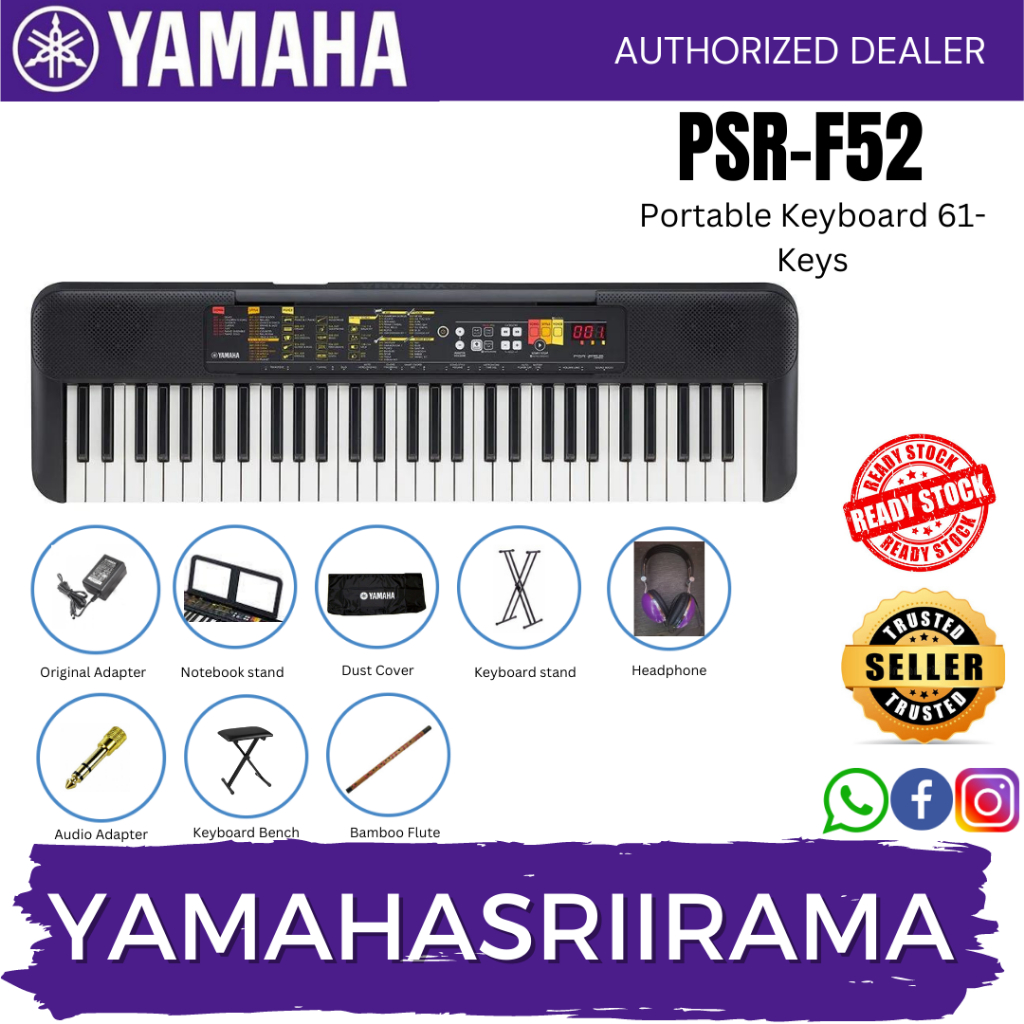 Yamaha PSRF52 61 Keys Portable Keyboard Electronic Piano ( PSRF52