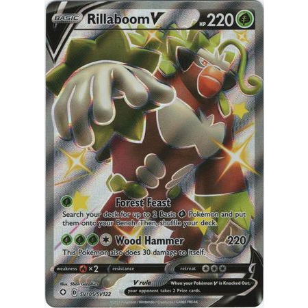 Pokemon TCG - Rillaboom V - SV105/SV122 - Shiny Rare (SS4.5 Shining ...