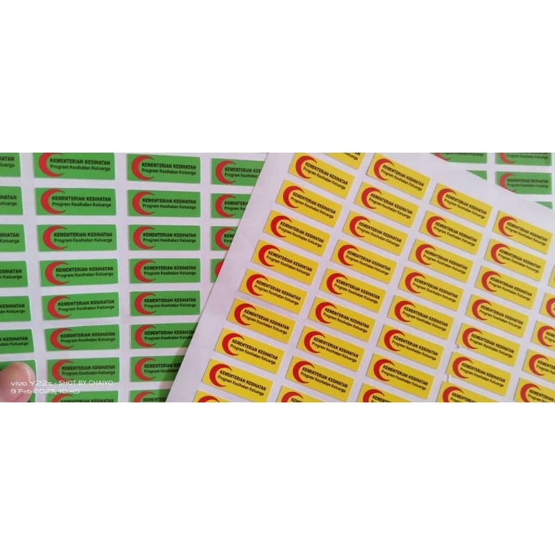 Sticker Program Kesihatan Keluarga KKM Antenatal Book Colour Coding