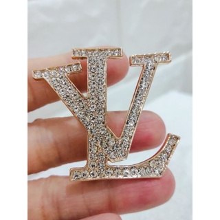 Authentic Louis Vuitton Pin Brooch Pin Badge LV Logo Silver Color