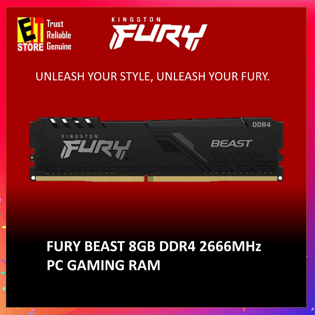 Kingston hyperx fury ddr4 best sale 8gb 2666mhz